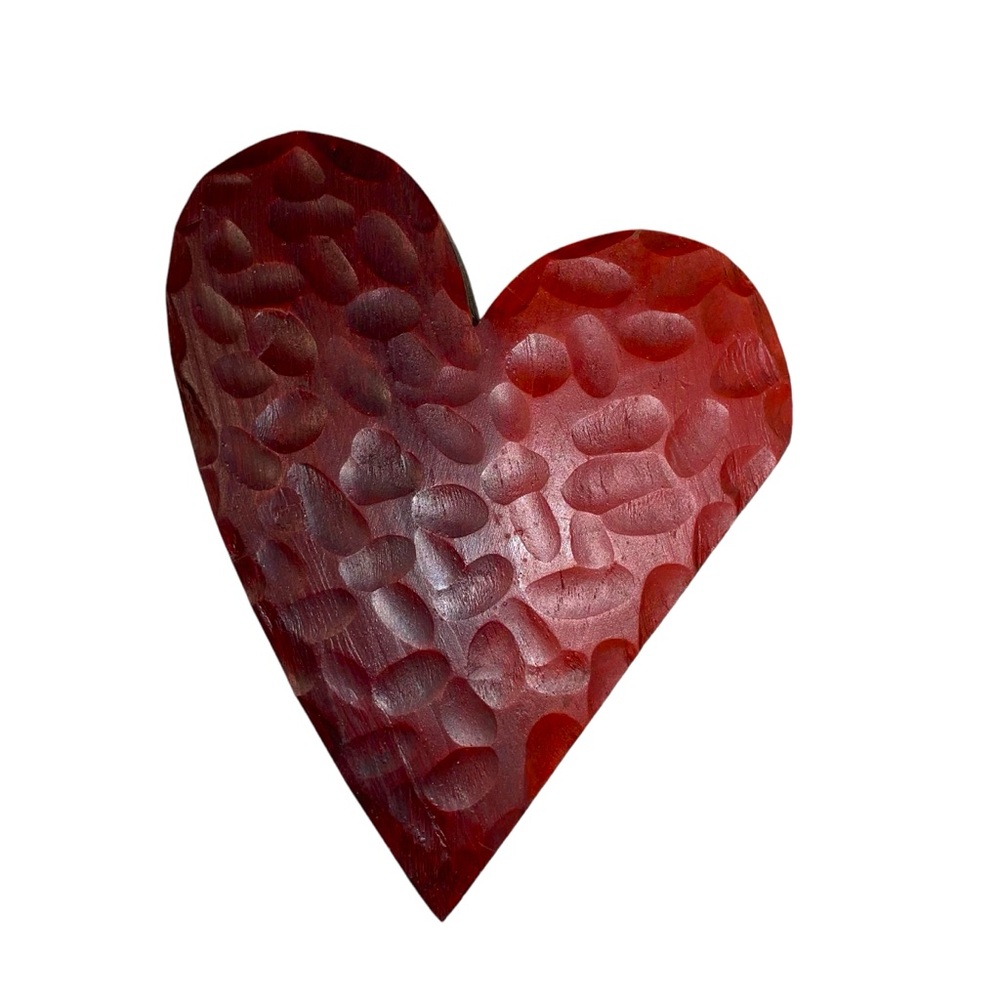 Vintage chunky textured heart ❤️ sculpture art handmade artisan gift love HEAVY